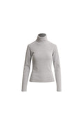 Petra Rib Turtleneck - Ljusgrå Melange