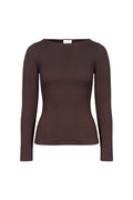 Petronella Rib Boatneck - Dark Brown