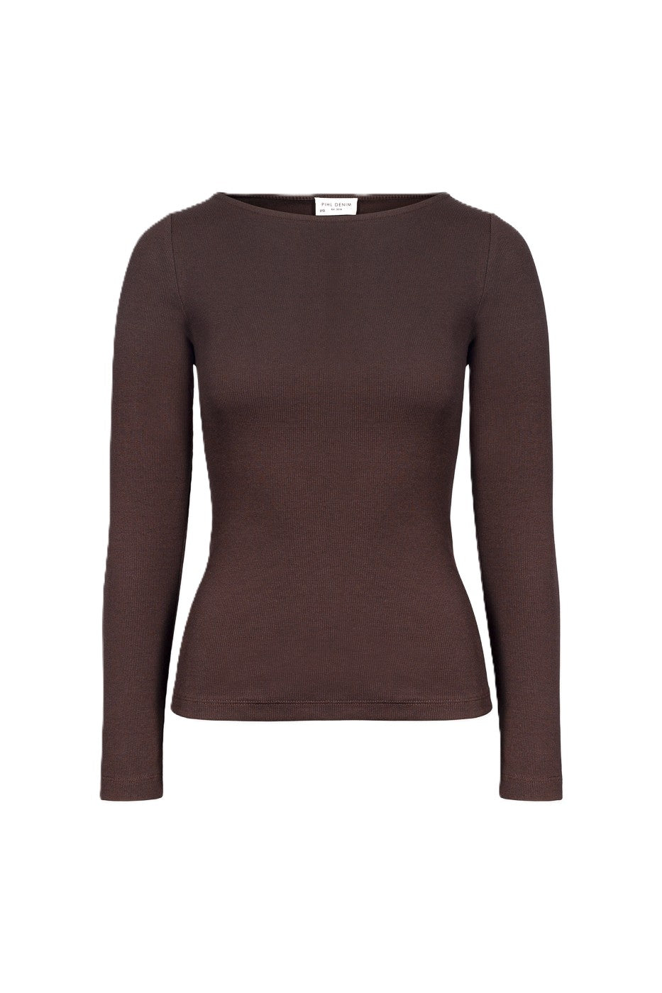 Petronella Rib Boatneck - Dark Brown
