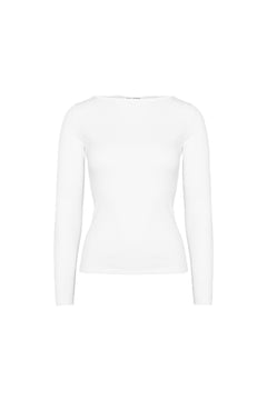 Petronella Rib Boatneck - Off-White