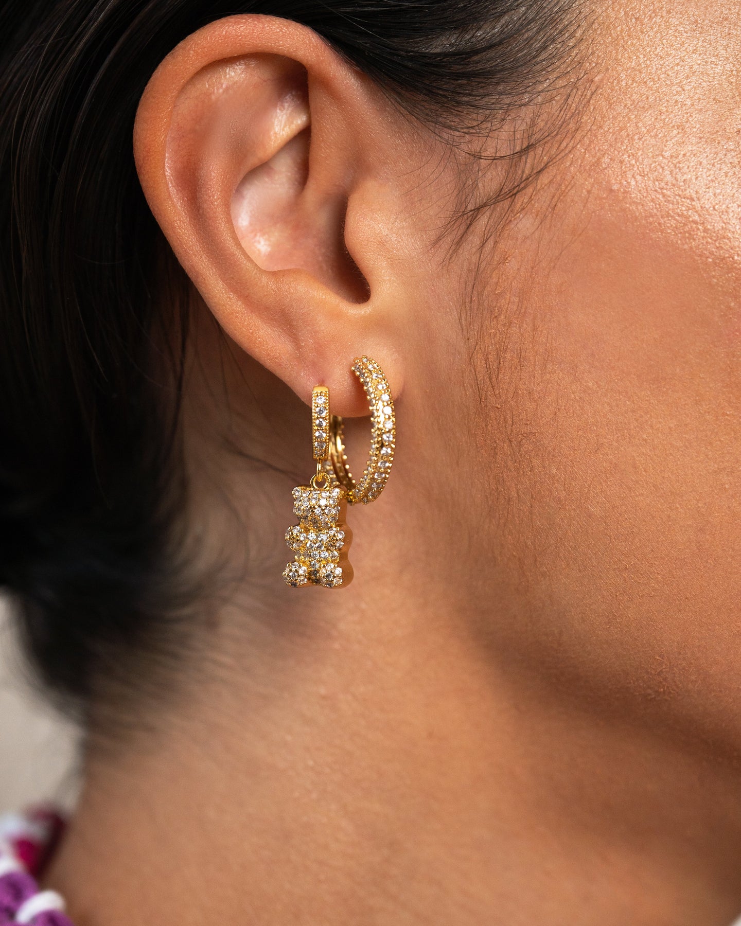 Infinity Hoops - Clear Gold