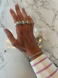 Crystal Cup Chain Tennis Bracelet  - Gold