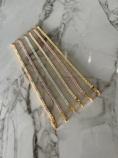 Cup Chain Tennis Bracelet - Light Pink