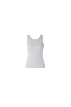 Pia Rib Singlet - Light Grey Melange