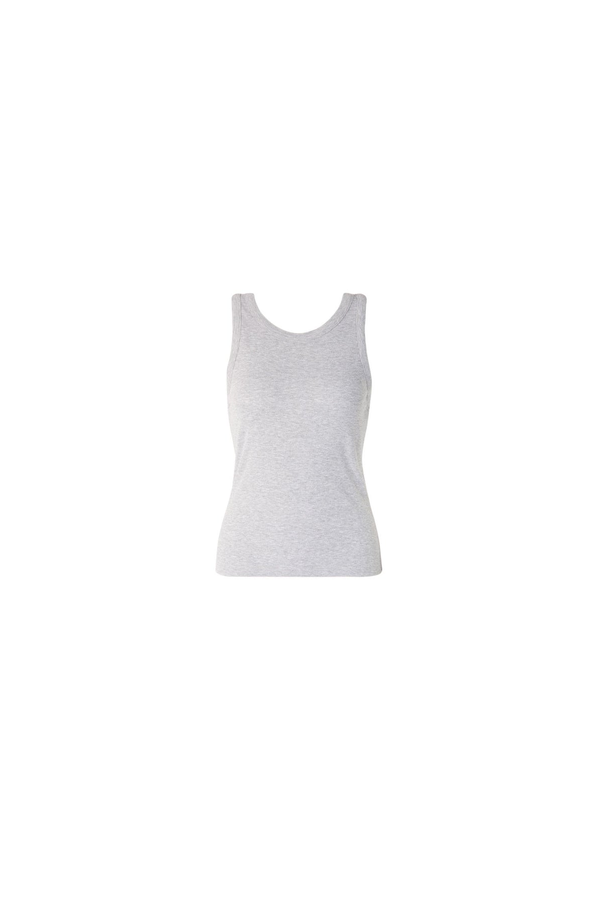 Pia Rib Singlet - Light Grey Melange