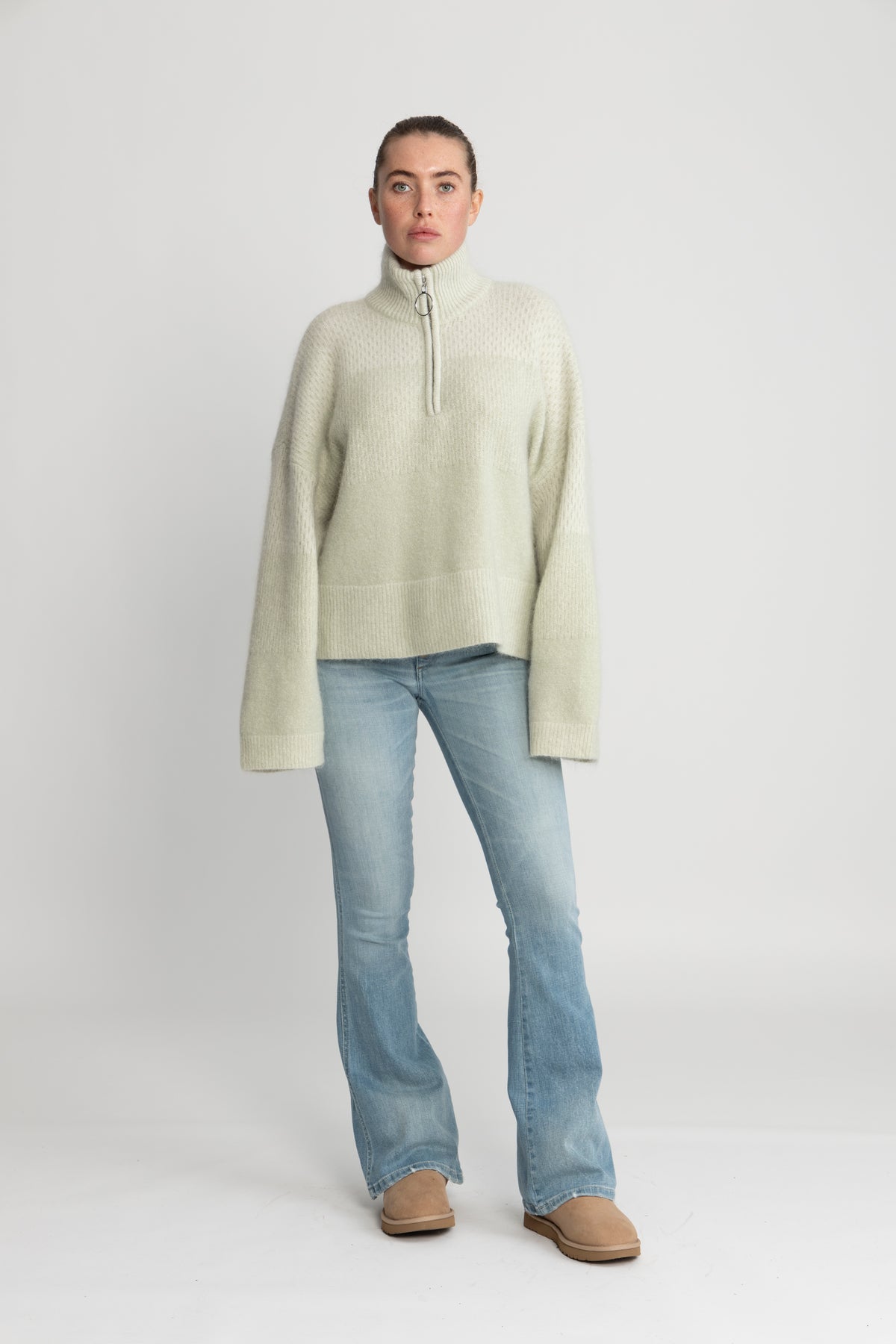 Tine Half Zip - Light Green Mix