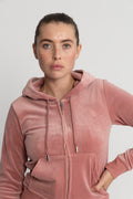 Robertson Classic Velour Zip Hoodie - Withered Rose