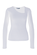 Pino Rib Triangle Neck - Vit