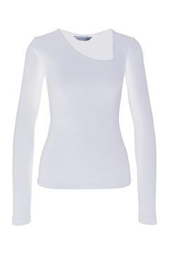 Pino Rib Triangle Neck - White