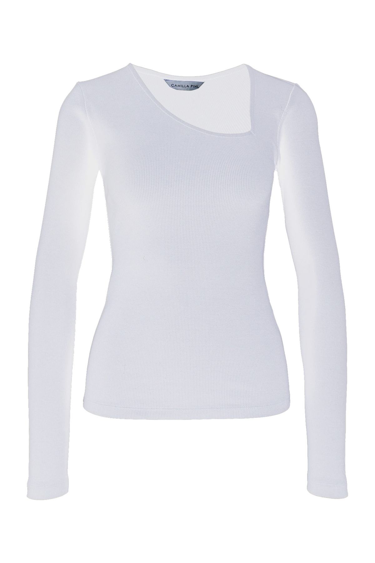 Pino Rib Triangle Neck - Vit