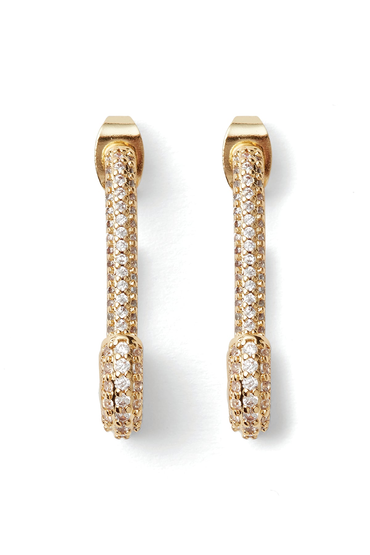 Pin Up Medium Earrings - Clear Gold