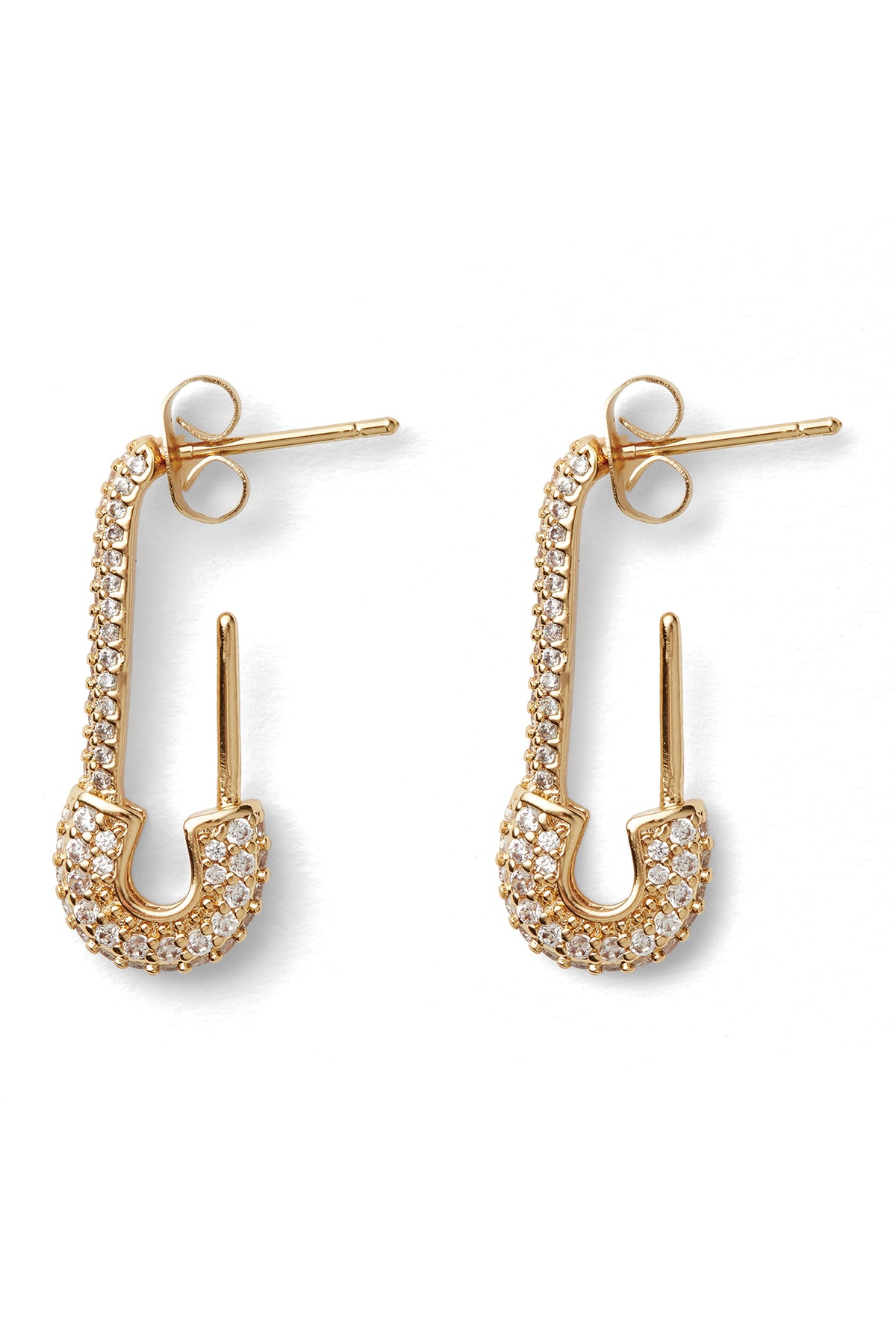 Pin Up Medium Earrings - Clear Gold