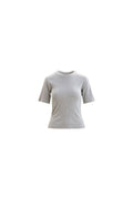 Pippa Rib Tee - Ljusgrå melange