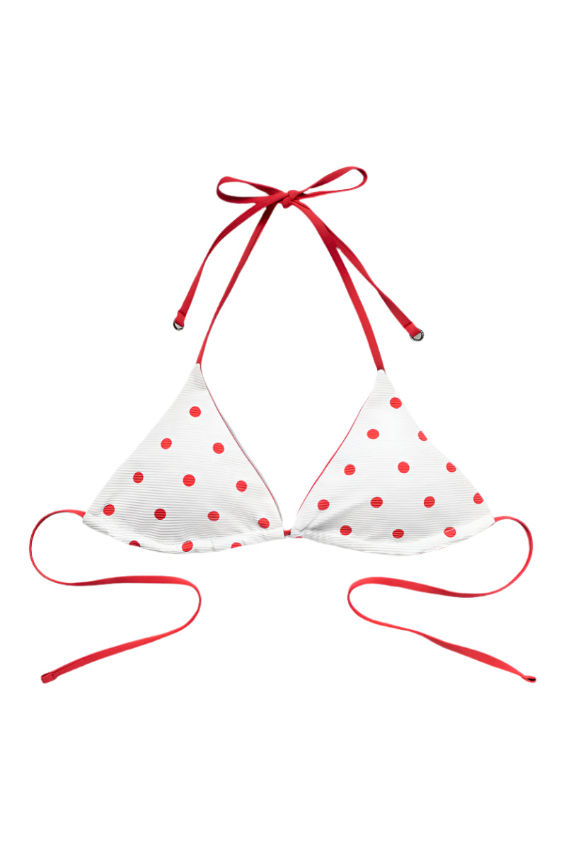 Polka Dot Galathea Vändbar Bikinioverdel - Vit/Röd
