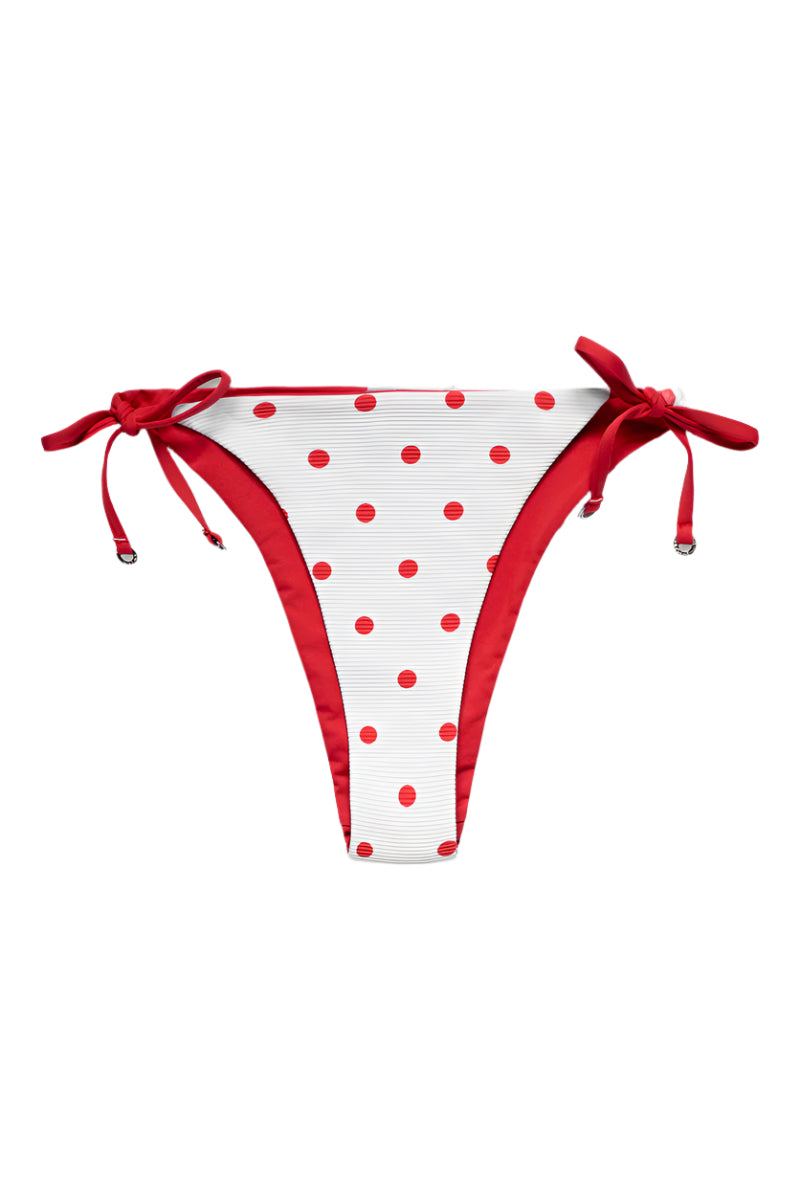 Polka Dot Iliana Reversible Bottom - Vit/Röd