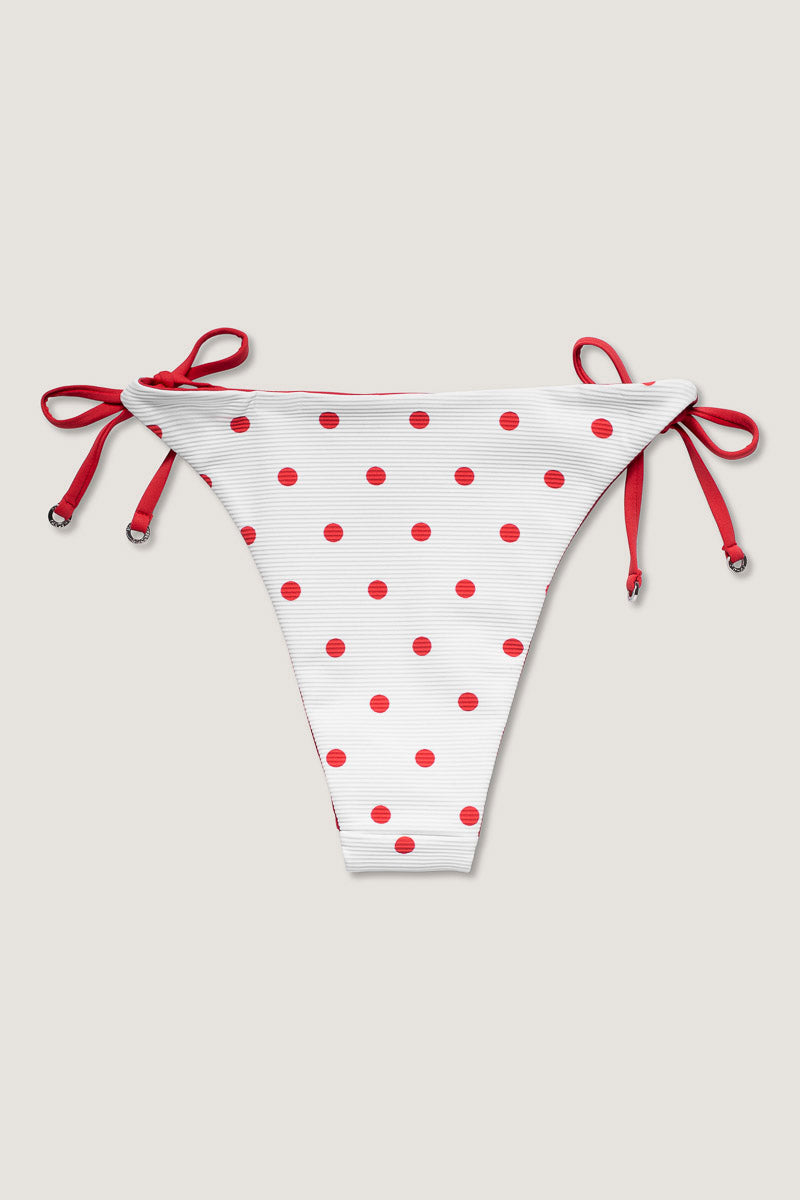 Polka Dot Iliana Reversible Bottom - Vit/Röd