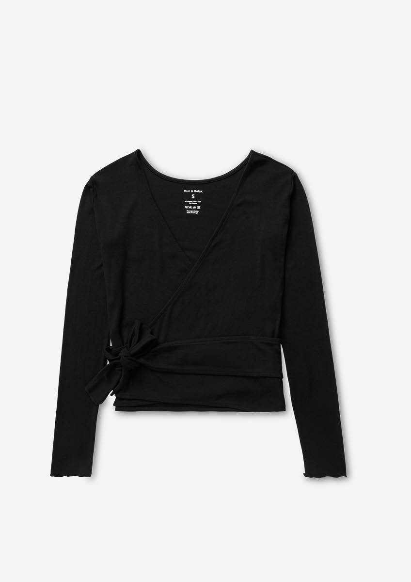 Basic Wrap Sweater - Svart