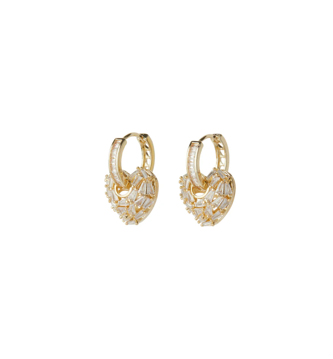 Puzzle Heart Earrings - Gold