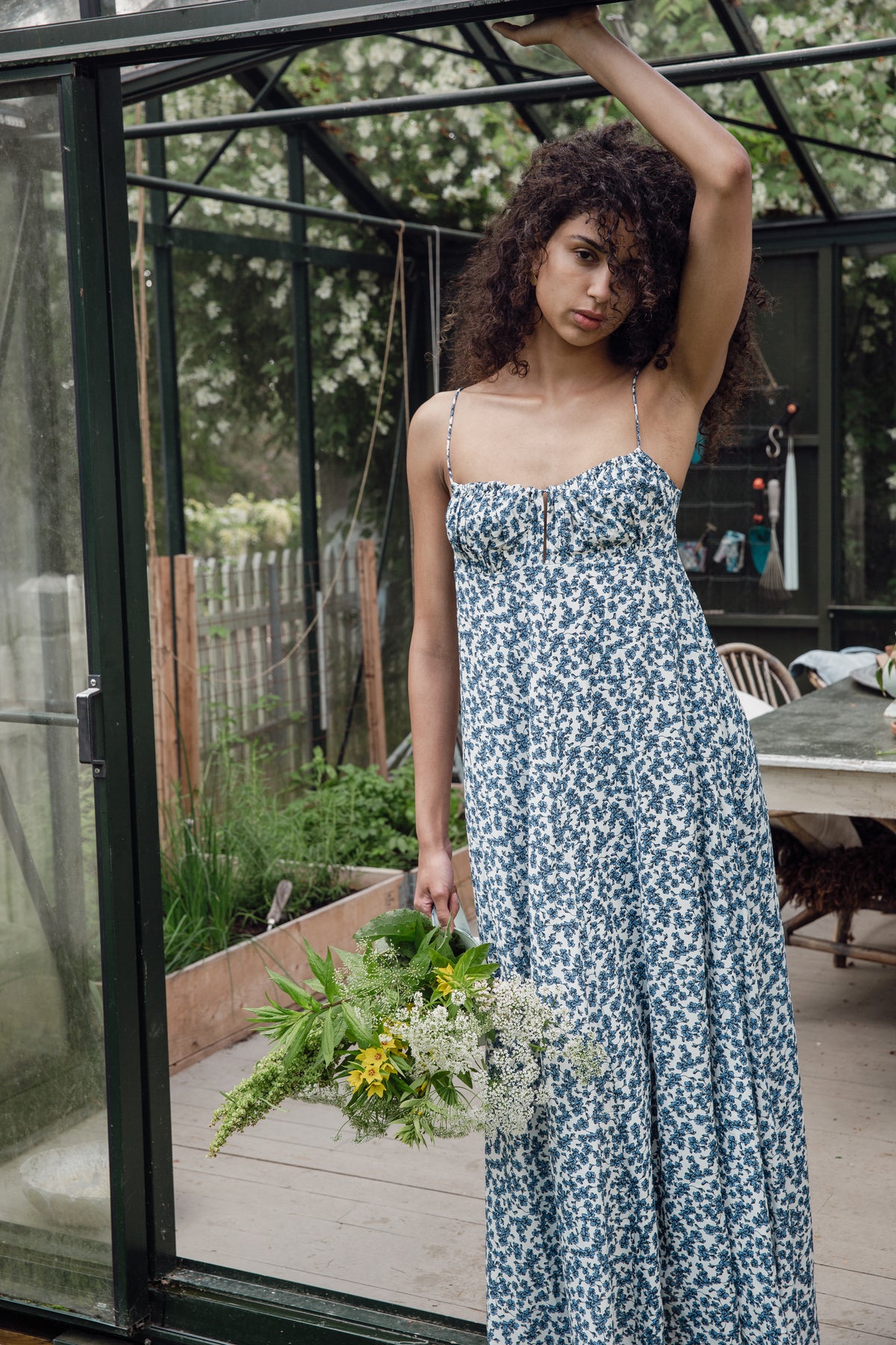 Anessa Maxiklänning - Leilani Print/Mid Blue