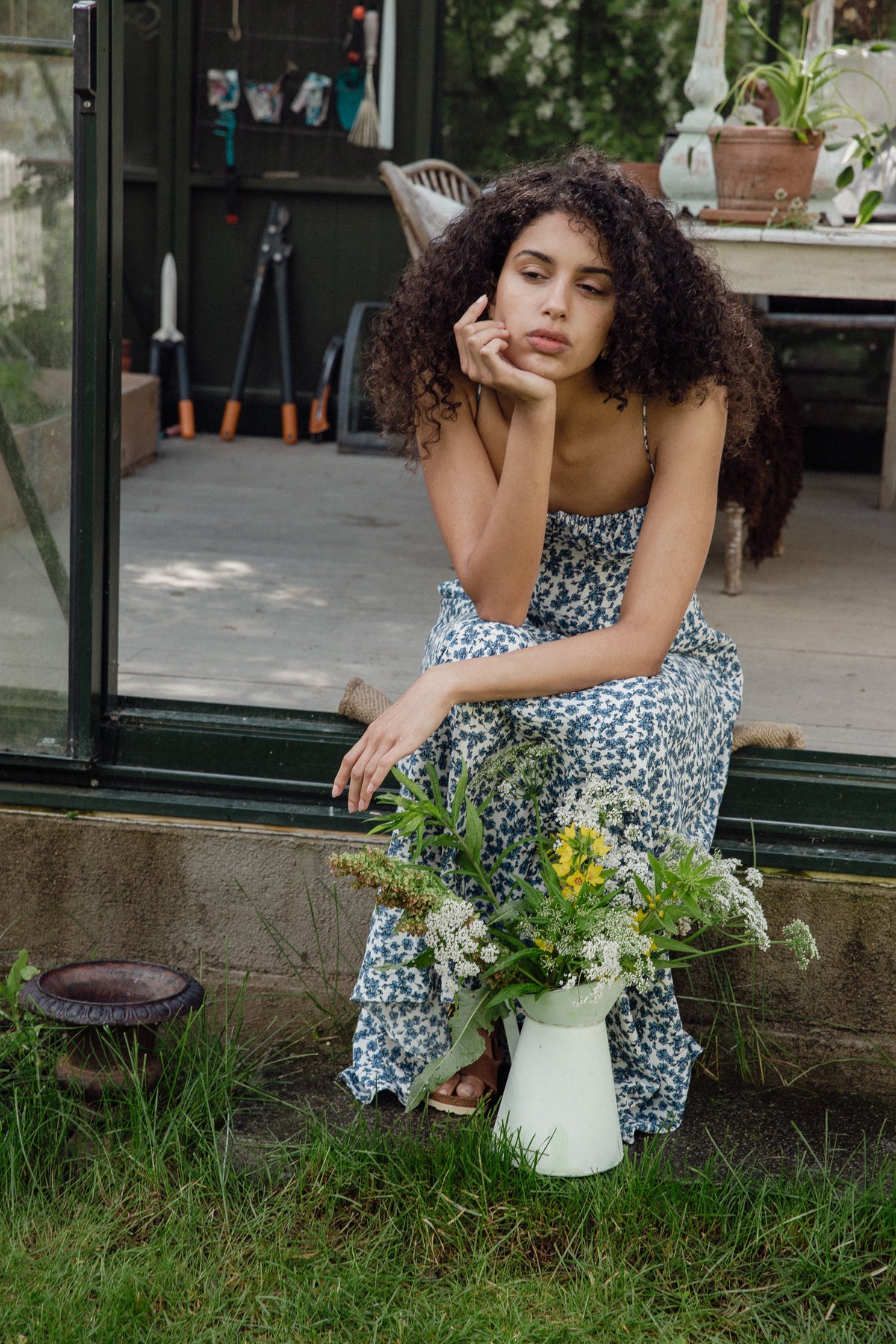 Anessa Maxiklänning - Leilani Print/Mid Blue