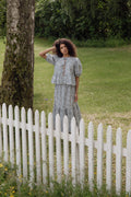 Printed Cotton Maxi Flounce Skirt - Glacier Blue