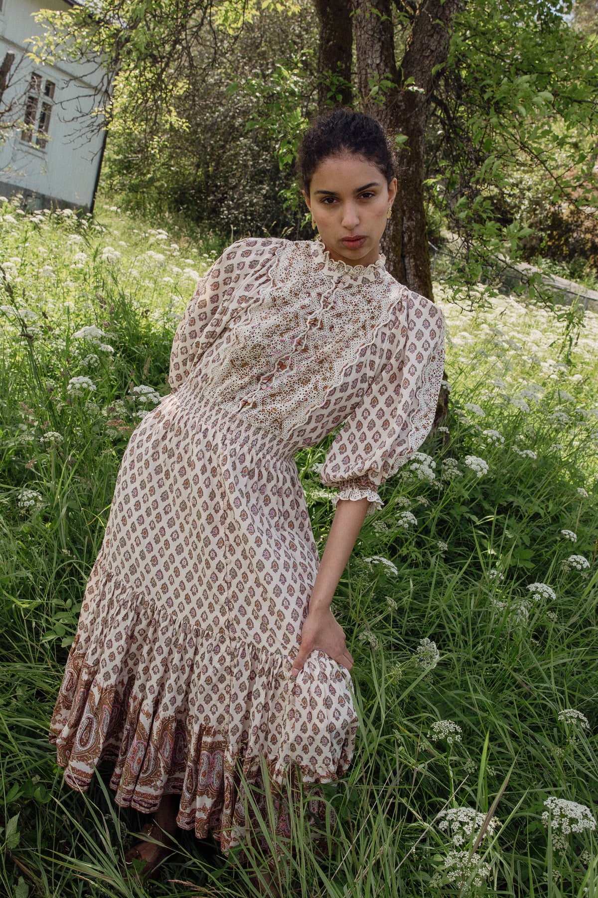 Cotton Slub Midi Dress - Paisley
