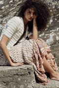 Cotton Pointelle Short Sleeve Cardigan - Egret