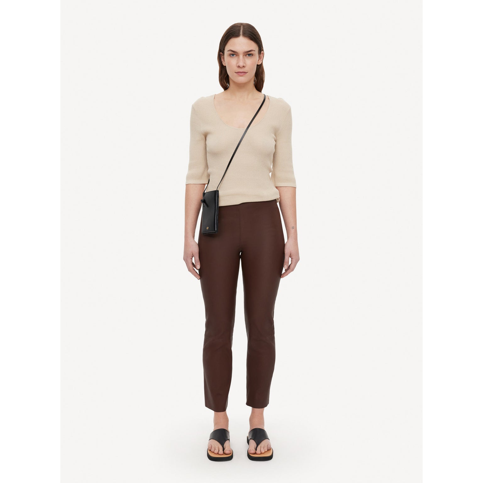 Florentina Leather Trousers - Chestnut