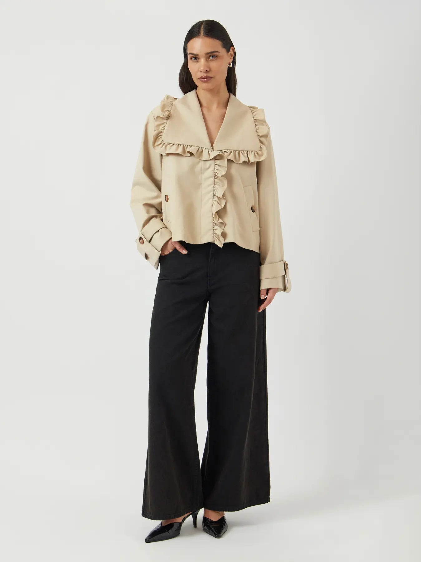 Yaselsana Ls Short Trenchcoat - Travertine