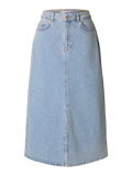 Selected Femme Krista-Gerda maxikjol - Light Blue Denim