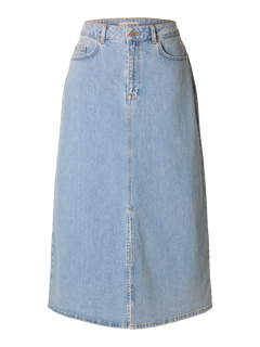 Krista-Gerda Hw Li Blu Max Skirt Noos - Light Blue Denim