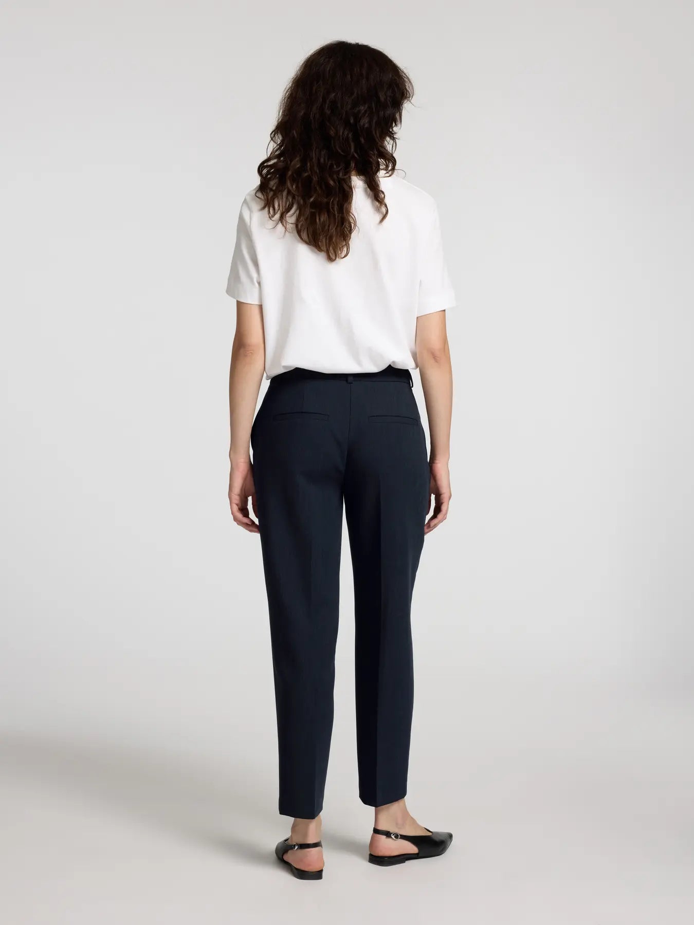 Selected Femme - Rita-Ria Cropped Byxa - Dark Sapphire Melange