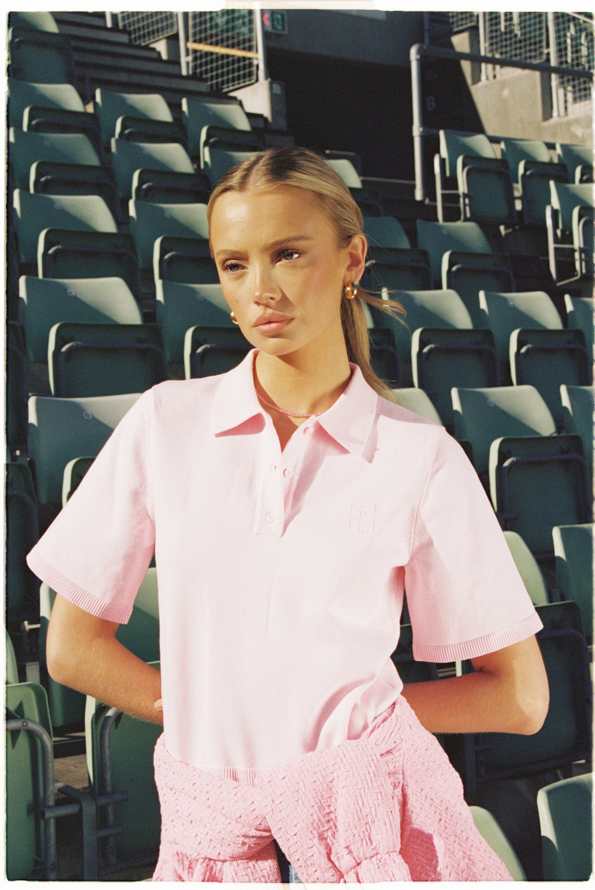 Esther Polo Knit Top - Rosa