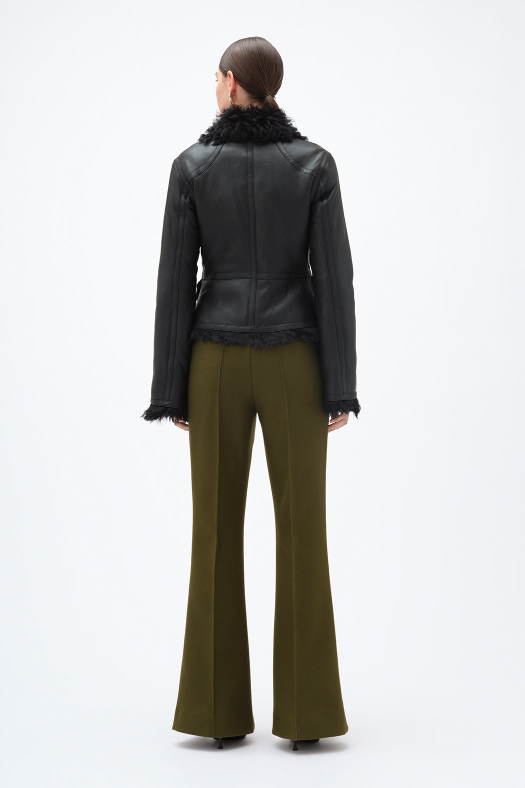 Short Shearling Jacket - Black