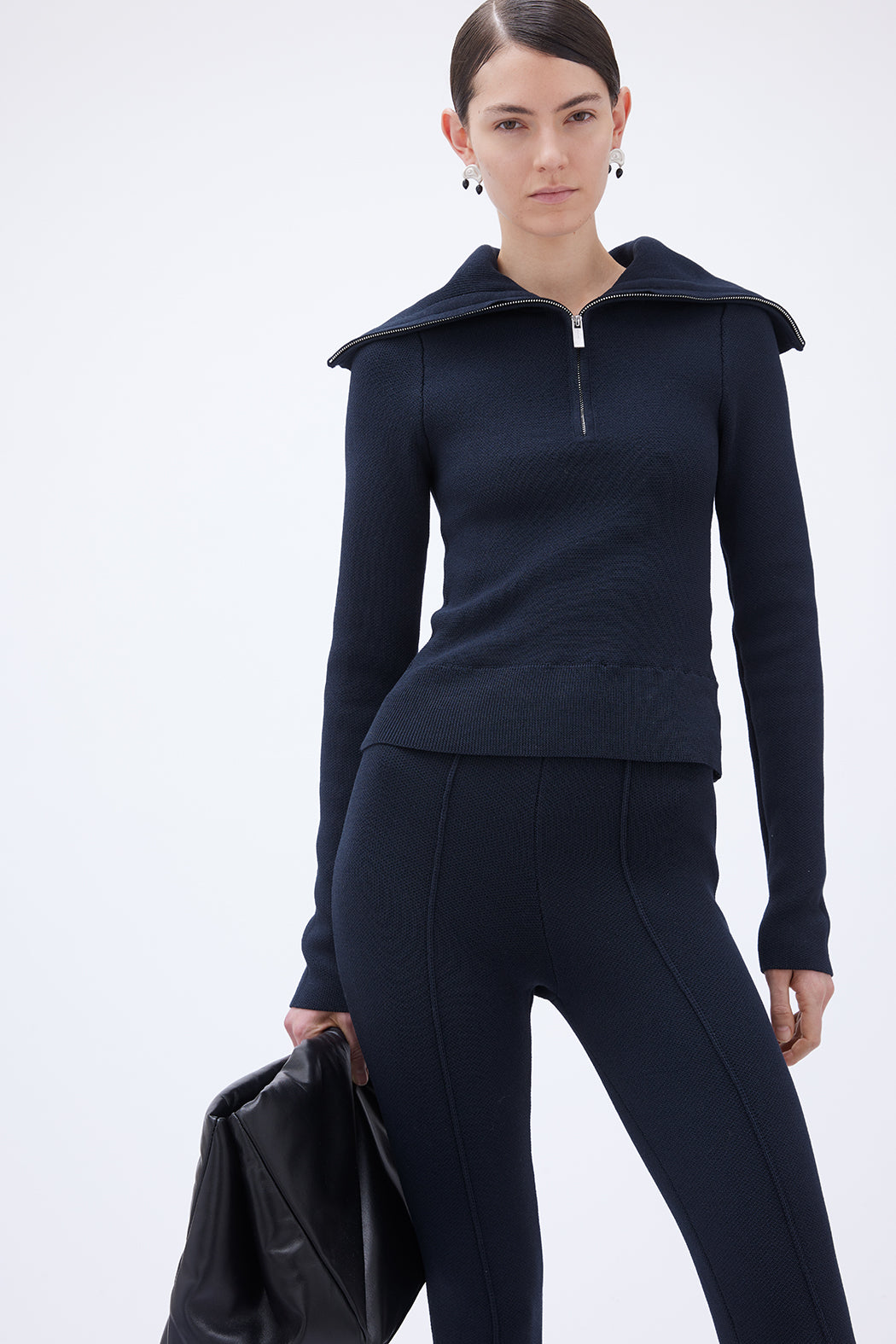 Zipped Collar Knit - Vulcan
