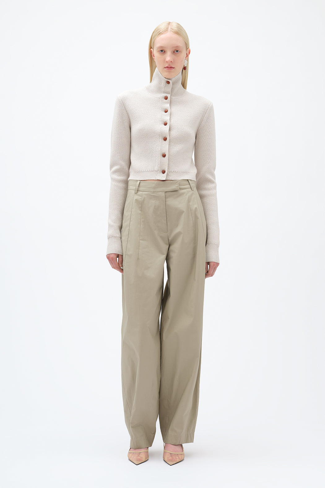 Knitted Slim Cardigan - Tofu Beige
