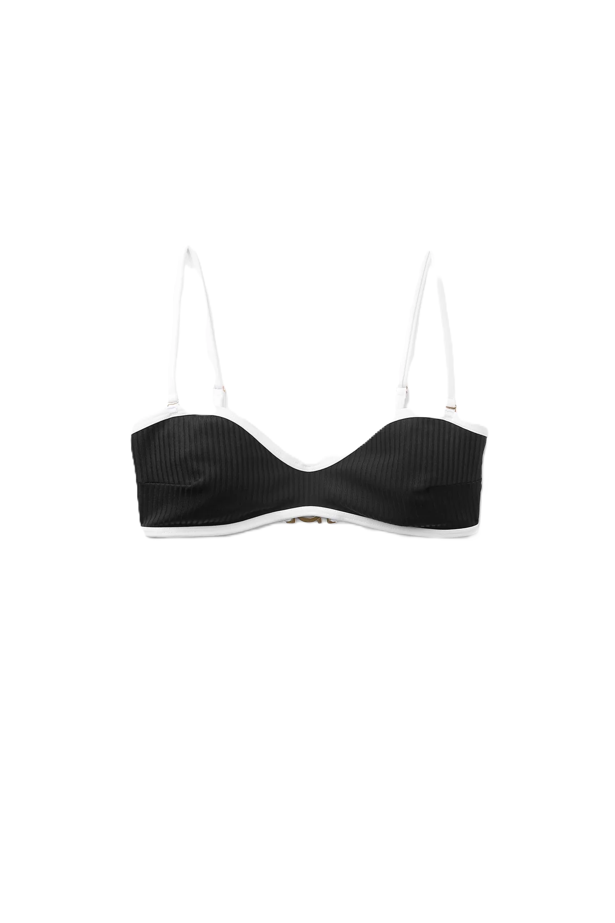 Ribbad bikinitopp - Svart
