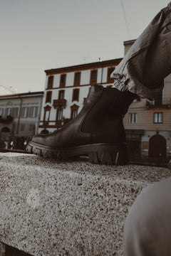Leather Combat Chelsea - Black