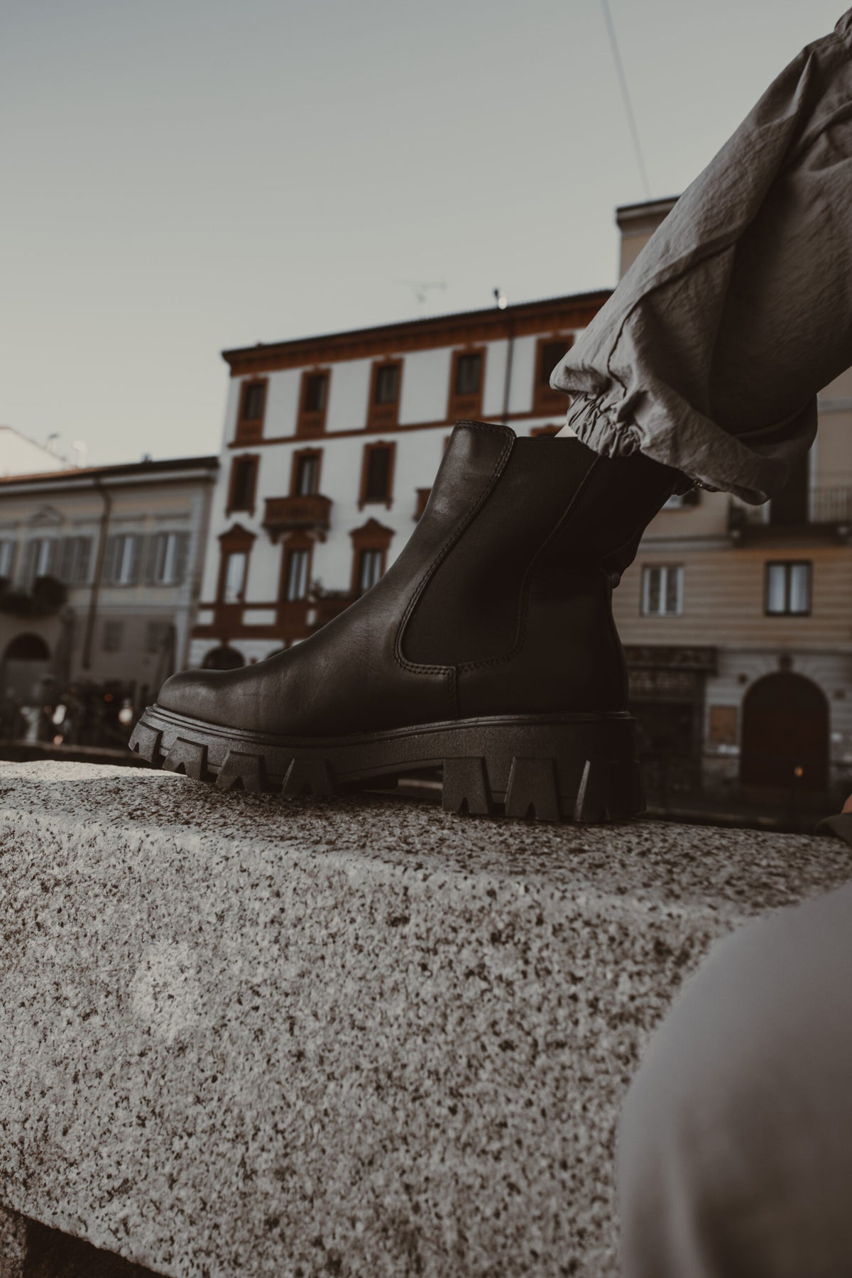 Leather Combat Chelsea - Black