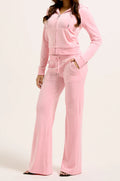 Robertson Classic Velour Zip Hoodie - Juicy Pink