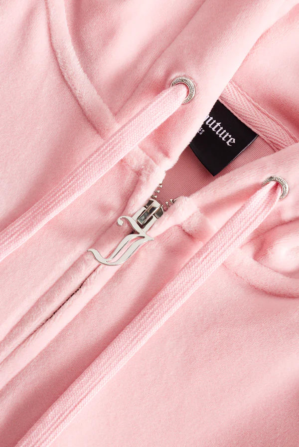 Robertson Classic Velour Zip Hoodie - Candy Pink