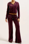 Robertson Classic Velour Zip Hoodie - Winetasting