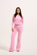 Layla Low Rise Flare Pocketed - Pink Marl