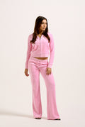 Layla Low Rise Flare Pocketed - Pink Marl