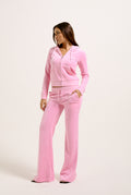 Layla Low Rise Flare Pocketed - Pink Marl