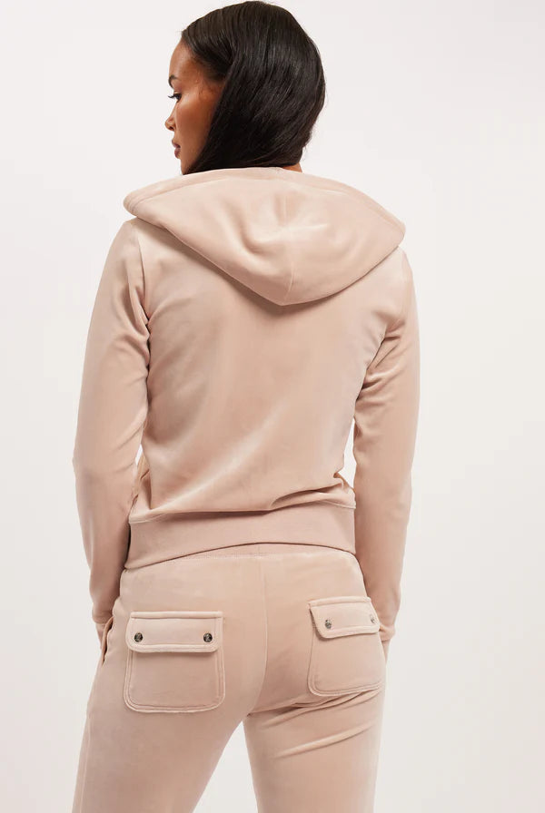 Robertson Classic Velour Zip Hoodie - Mushroom