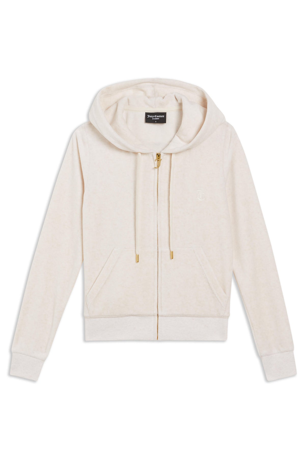 Robertson Classic Velour Zip Hoodie Gold Hw - Oatmeal Marl
