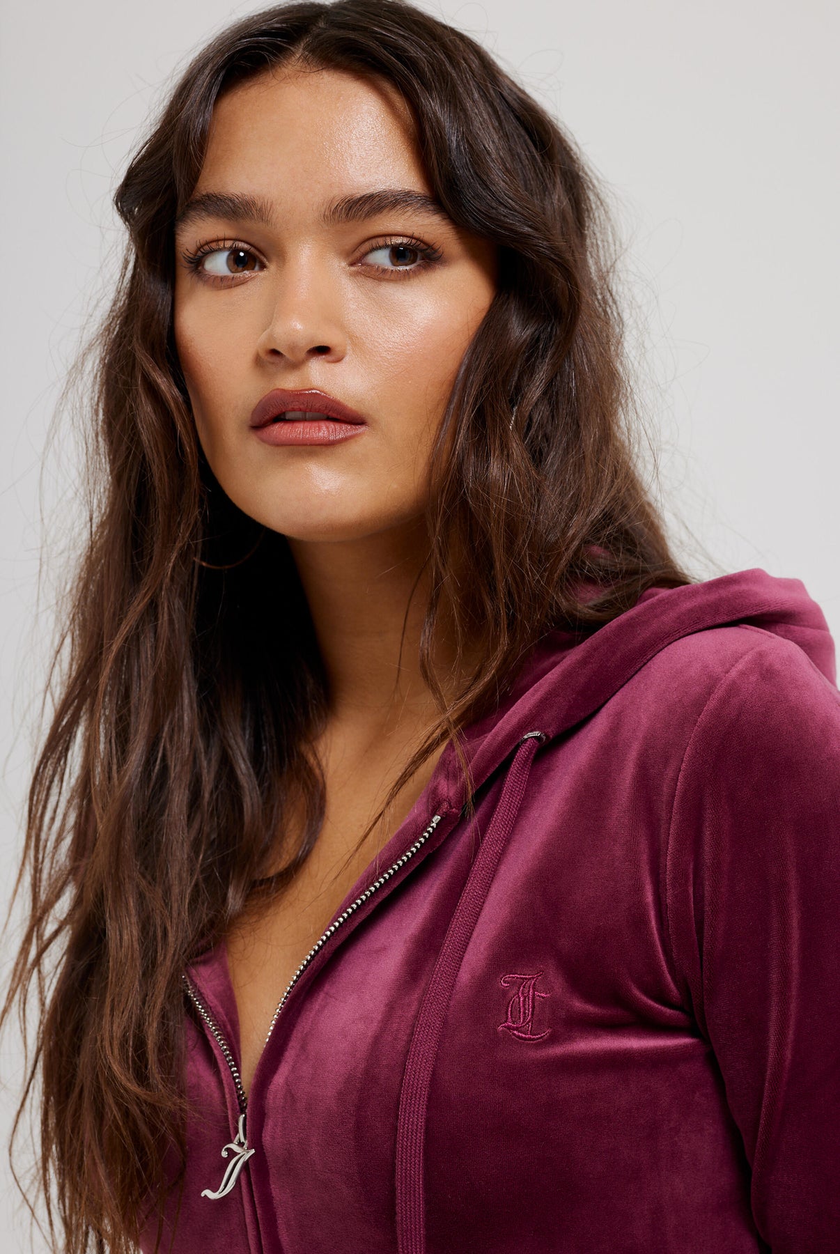 Robertson Classic Velour Zip Hoodie - Tawny Port