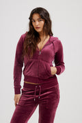 Robertson Classic Velour Zip Hoodie - Tawny Port