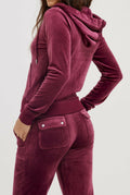 Robertson Classic Velour Zip Hoodie - Tawny Port